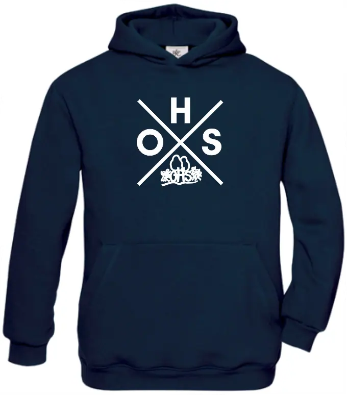 Hoodie Kinder Otto-Hahn-Schule Kreuz (Druck weiß)